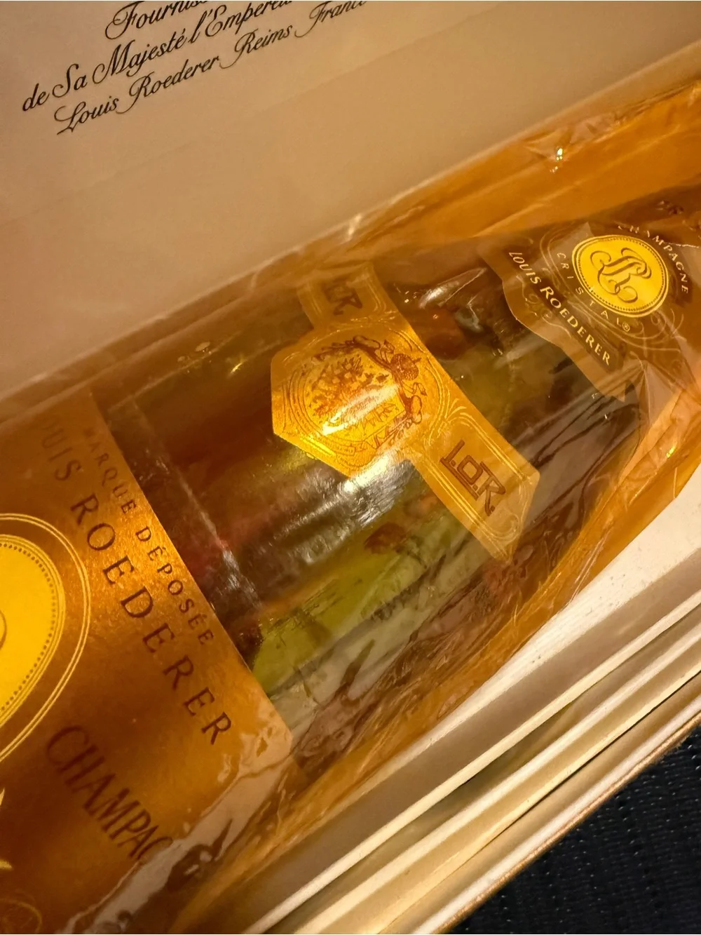 Louis Roederer Cristal Champagne Gold Gift Box New Bottle
